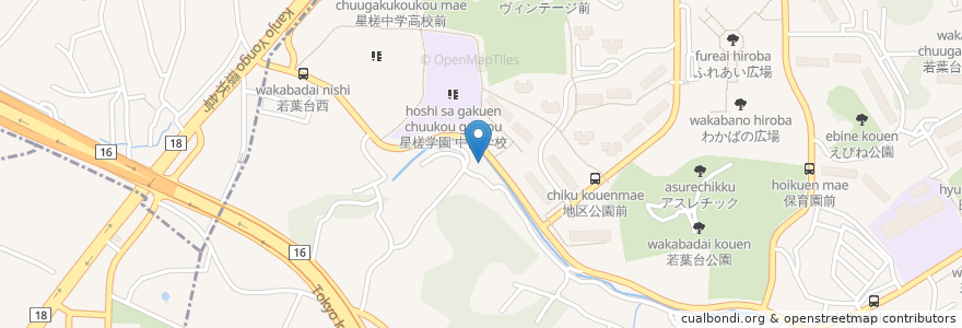 Mapa de ubicacion de トレクォーレ横浜若葉台 en Japan, Kanagawa Prefecture, Yokohama, Asahi Ward.