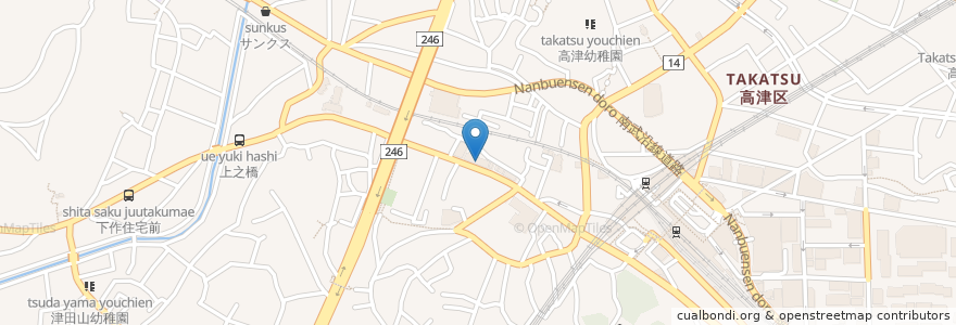 Mapa de ubicacion de ハッピーセンター神奈川在宅介護支援センター en Jepun, 神奈川県, 川崎市, 高津区.