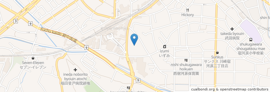 Mapa de ubicacion de ベストライフ向ヶ丘遊園 en Japan, 神奈川県, 川崎市, 多摩区.