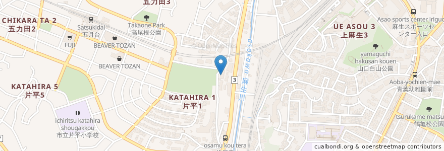 Mapa de ubicacion de ベストライフ新百合ヶ丘 en 日本, 神奈川県, 川崎市, 麻生区.