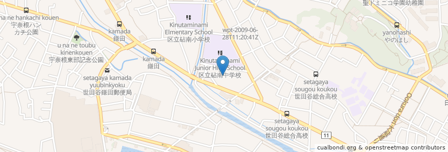 Mapa de ubicacion de ベネッセホームくらら二子玉川 en اليابان, 東京都, 世田谷区.