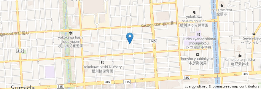 Mapa de ubicacion de ユニーククラブ en Japonya, 東京都, 墨田区.