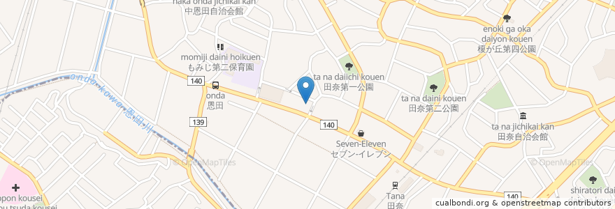 Mapa de ubicacion de 未来倶楽部 青葉田奈 en Japonya, 神奈川県, 横浜市, 青葉区.