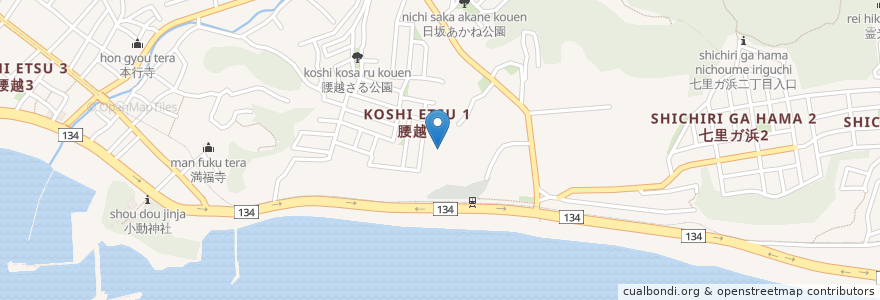Mapa de ubicacion de 七里が浜ホーム在宅介護支援センター en 일본, 가나가와현, 鎌倉市.