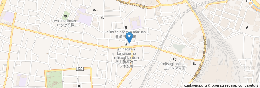 Mapa de ubicacion de 三ツ木公園 en 日本, 東京都, 品川区.