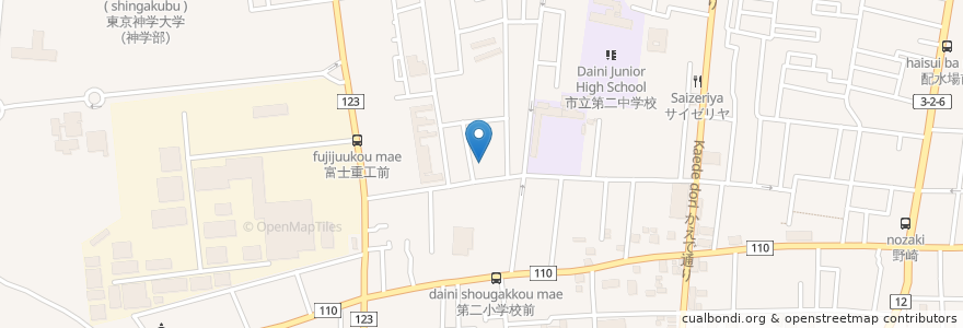 Mapa de ubicacion de 三鷹市立けやき苑在宅介護支援センター en اليابان, 東京都, 三鷹市.