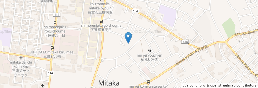 Mapa de ubicacion de 三鷹市立牟礼在宅介護支援センター en Japon, Tokyo, 三鷹市.