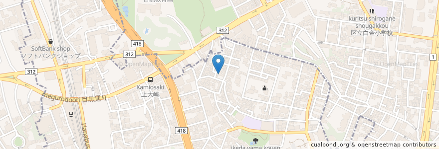 Mapa de ubicacion de 上大崎在宅介護支援センター en Giappone, Tokyo, Minato, 品川区.