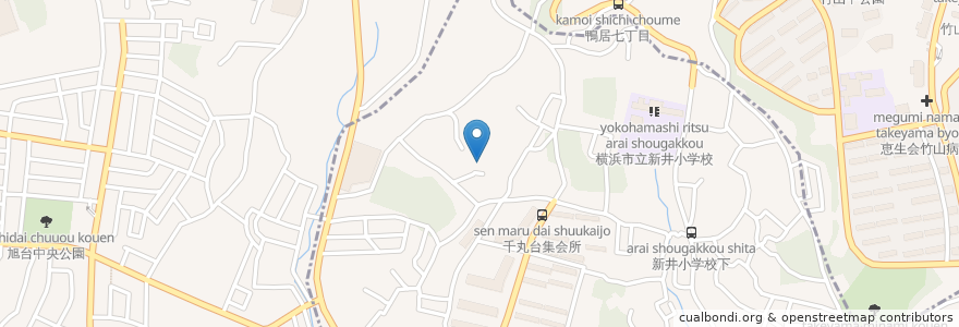 Mapa de ubicacion de 上菅田地域ケアプラザ en 日本, 神奈川県, 横浜市, 旭区.