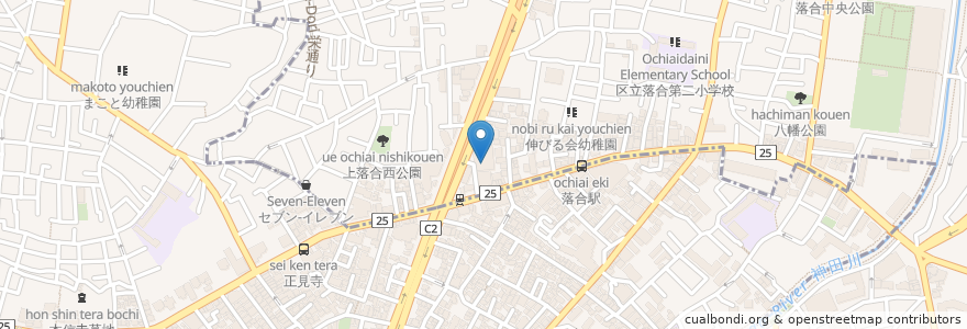 Mapa de ubicacion de 上落合ことぶき館 en Jepun, 東京都, 中野区.