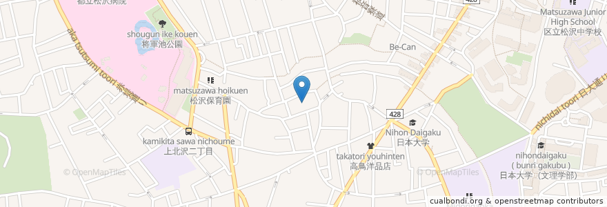 Mapa de ubicacion de 世田谷区上北沢在宅介護支援センター en Japonya, 東京都, 世田谷区.