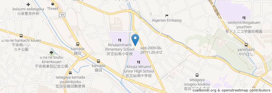 Mapa de ubicacion de 世田谷区鎌田在宅介護支援センター en 일본, 도쿄도, 世田谷区.