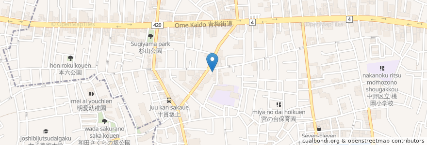 Mapa de ubicacion de 中野区なべよこ在宅介護支援センター en Japonya, 東京都, 中野区.