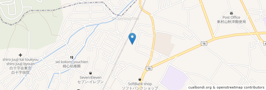 Mapa de ubicacion de 久米川憩の家 en Japonya, 東京都, 東村山市.