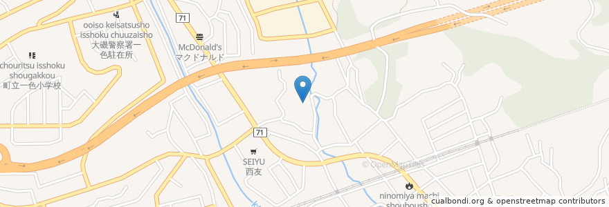 Mapa de ubicacion de 二宮町立中里老人憩の家 en ژاپن, 神奈川県, 中郡, 二宮町.