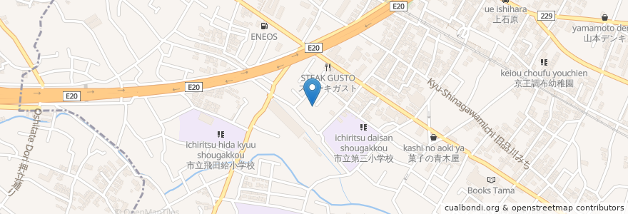 Mapa de ubicacion de 二葉学園 en 일본, 도쿄도, 調布市.