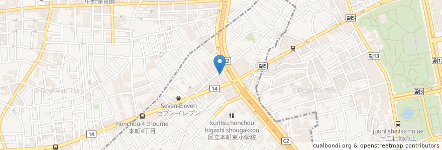 Mapa de ubicacion de 二軒家敬老館 en 日本, 東京都, 渋谷区.