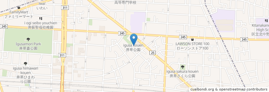 Mapa de ubicacion de 井草中央敬老会館 en Japan, Tokio, 杉並区.