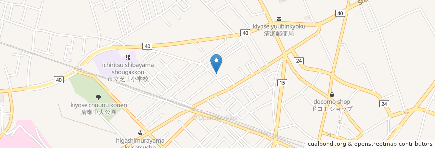 Mapa de ubicacion de 元町老人いこいの家 en 日本, 東京都, 清瀬市.