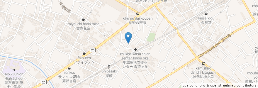 Mapa de ubicacion de 創造印刷 en Japan, 東京都, 調布市.