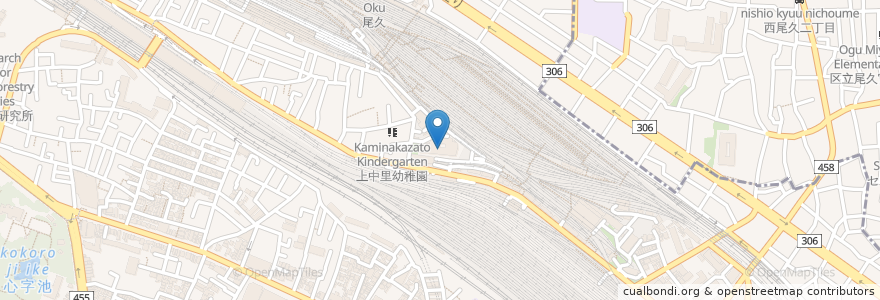 Mapa de ubicacion de 北区立上中里つつじ荘在宅介護支援センター en 日本, 東京都, 北区.