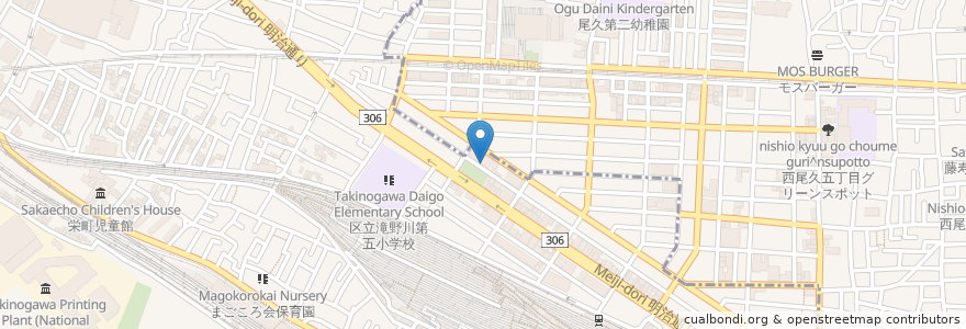 Mapa de ubicacion de 北区立昭和町福祉工房 en Jepun, 東京都.