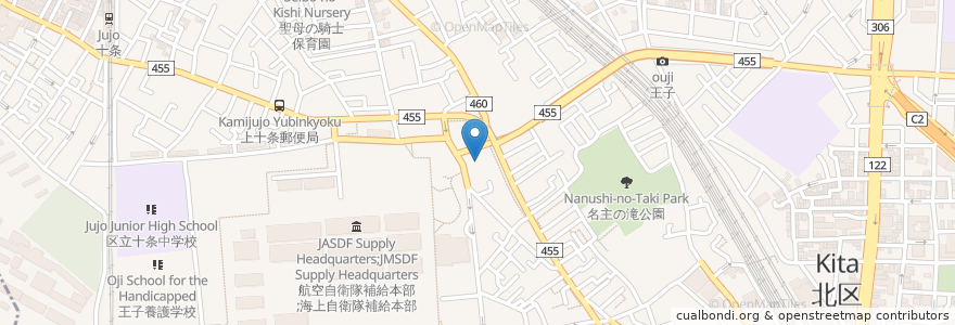 Mapa de ubicacion de 北区立障害者福祉センター;十条台児童館;十条台ふれあい館 en Giappone, Tokyo, 北区.