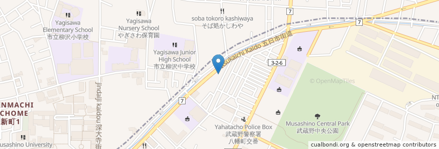 Mapa de ubicacion de 千川作業所 en Japón, Tokio, Nishitokyo.