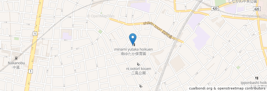 Mapa de ubicacion de 南ゆたか児童センター en Japan, Tokio, 品川区.