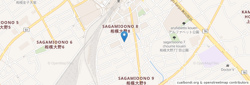 Mapa de ubicacion de 南大野老人いこいの家 en Japan, Präfektur Kanagawa, 相模原市, 南区.