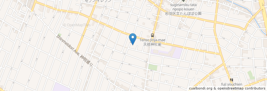 Mapa de ubicacion de 双葉園 en 日本, 東京都, 杉並区.