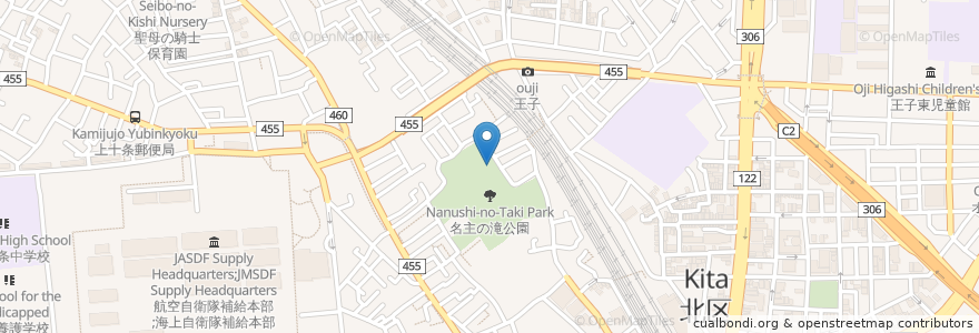 Mapa de ubicacion de 名主の滝老人いこいの家 en Япония, Токио, Кита.