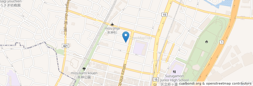 Mapa de ubicacion de 品川区南大井在宅介護支援センター en 日本, 東京都.