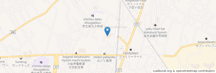 Mapa de ubicacion de 国分寺市立西恋ケ窪シルバー憩の家 en 日本, 東京都, 国分寺市.