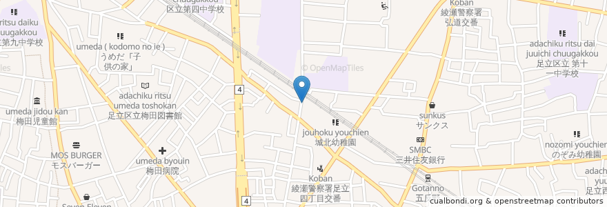 Mapa de ubicacion de 在宅介護支援センターあだち en 日本, 東京都, 足立区.