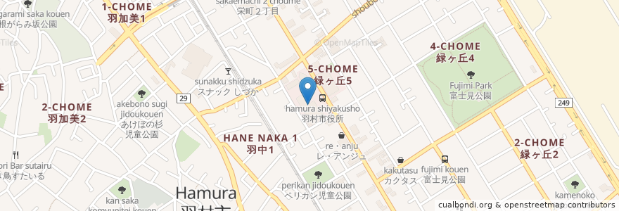Mapa de ubicacion de 在宅介護支援センターはむら en Япония, Токио, Хамура.