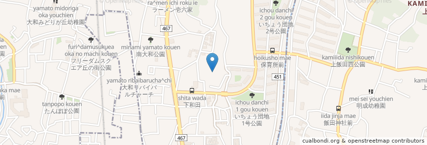 Mapa de ubicacion de 在宅介護支援センター和喜園 en 日本, 神奈川県, 大和市.