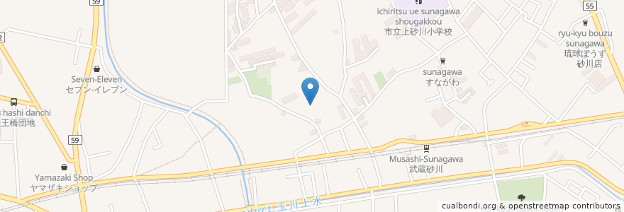 Mapa de ubicacion de 在宅介護支援センター砂川園 en Japan, 東京都, 立川市.