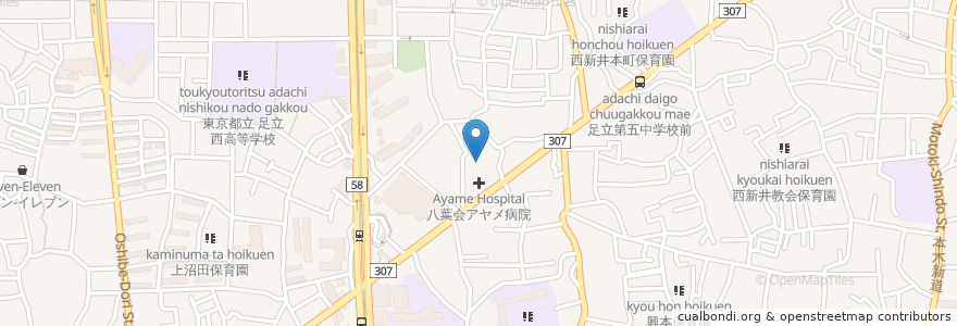 Mapa de ubicacion de レーベンハウス en 일본, 도쿄도, 足立区.