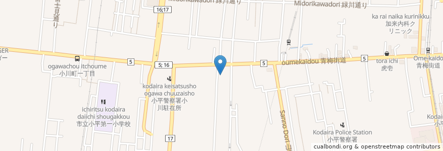 Mapa de ubicacion de 地域生活支援センターあさやけ en 日本, 東京都, 小平市.