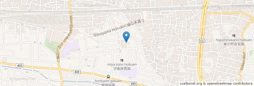 Mapa de ubicacion de 城山ふれあいの家 en Japon, Tokyo, 中野区.