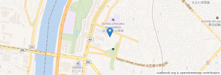 Mapa de ubicacion de 墨田区うめわか在宅介護支援センター en 日本, 东京都/東京都, 墨田区.