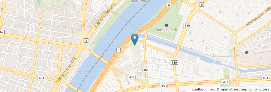 Mapa de ubicacion de 墨田区基幹型在宅介護支援センター en Japão, Tóquio, 墨田区.