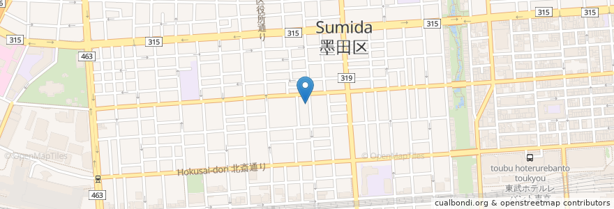 Mapa de ubicacion de 墨田区家庭センター長寿室 en 日本, 東京都, 墨田区.