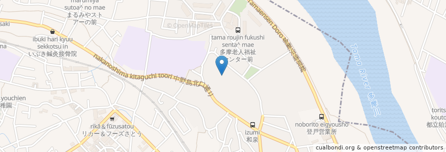 Mapa de ubicacion de 多摩川あゆ工房 en ژاپن, 神奈川県, 川崎市, 多摩区.