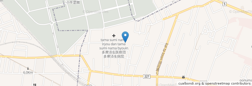 Mapa de ubicacion de 多摩済生在宅介護支援センター en 日本, 東京都, 小平市.