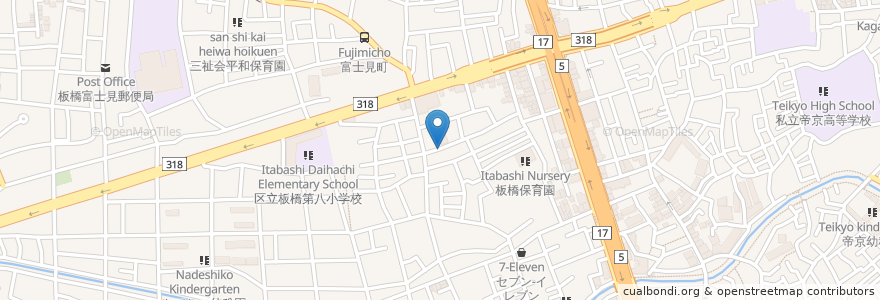 Mapa de ubicacion de 大和いこいの家 en اليابان, 東京都, 板橋区.