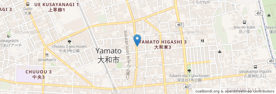 Mapa de ubicacion de 大和ＹＭＣＡ在宅介護支援センター en Japón, Prefectura De Kanagawa, 大和市.