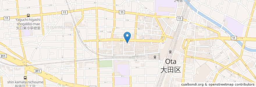 Mapa de ubicacion de 大田区在宅介護支援センター西蒲田 en 日本, 東京都, 大田区.