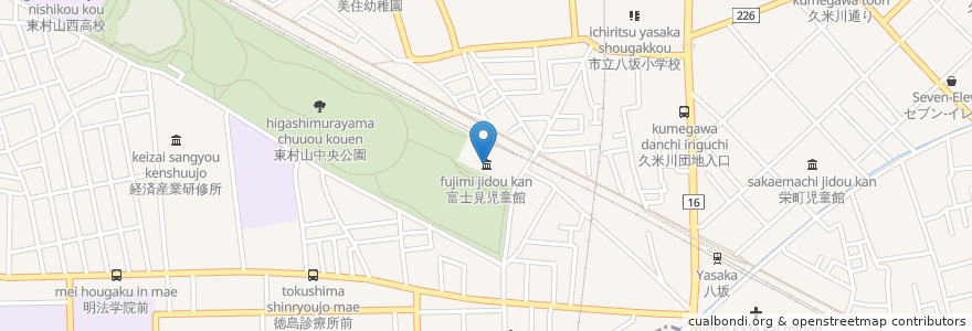 Mapa de ubicacion de 富士見憩の家 en Япония, Токио, Хигасимураяма.